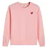 Play marca de moda bordado de corazón de amor corazón rojo algodón puro casual PIAY manga larga moda para parejas sudadera de cuello redondo