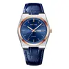 Reloj de Negocios Moderno Correa de Cuero Escala Simple Versátil Luminoso Alto Valor Moda Casual Reloj de Cuarzo para Hombres