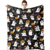Manta de franela de Halloween transfronteriza, manta impresa digitalmente, hecha a medida según tu diseño, manta gruesa de vellón de doble cara, manta para aire acondicionado