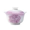 Roxo Gradiente Cerâmica Arita Pintado à Mão Rosa Gaiwan Conjunto de Chá Kung Fu para Uso Doméstico com Bico de Flor Bule Gaiwan