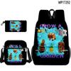 Jogo 3D Novo Transfronteiriço Cultive um Jardim Mochila Escolar, Estojo, Bolsa de Ombro Conjunto de Três Peças com Estampa