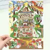 Coleção de Centenas de Adesivos de Cenários de Desenho Animado Cenas de Casas Minúsculas 3D Adesivos Divertidos para Diário DIY Alívio de Estresse de Xiaohongshu