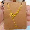 Tienda de Oro Mismo Estilo Collar de Corazón Picado Chapado en Oro Alta Retención de Color Floral Mariposa Moneda de los Cinco Emperadores Collar Venta al por Mayor