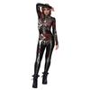 Comercio Exterior Otoño Halloween Nuevo Producto Esqueleto Flor Rosa Estampado Digital 3D Body Mono de Mujer