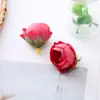 Nova cabeça de flor de rosa simulada pequeno botão de chá DIY flor feita à mão flor de seda flor artificial decoração de casamento flores de parede de fundo
