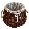 Banqueta de almacenamiento de ratán, cesto de ropa sucia multifuncional, taburete redondo, banqueta para cambiar zapatos de sofá, cesto de ropa sucia rectangular, silla para sala de estar del hogar