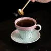 Taza de Café con Patrón de Flujo y Esmalte de Cristal, Taza Personal de Agua de Cerámica Horneada en Horno, Taza, Juego de Taza y Platillo para el Té de la Tarde en la Oficina