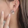 Aretes de diseño de ramo romántico francés de alta gama con perlas de piedra blanca, temperamento femenino, nicho único, accesorios de celebridad de internet, aretes