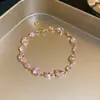 Pulseira Geométricas de Coração com Zircônia Ultra Brilhante Dopamine, Luxo Leve, Alta Qualidade, Pulseira Exquisita, Moderna e Versátil, Acessório de Mão Elegante