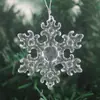 Decoración colgante de copo de nieve de acrílico transparente para árbol de Navidad, accesorios, decoración de boda para el hogar, accesorios para fotografía