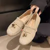 Zapatos Planos Casuales de Lona, Alpargatas Slip-On, Zapatos de Cáñamo de Suela Única, Zapatos de Algodón Transpirables para Mujer, Mocasines, Zapatos de Mamá