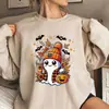 Ambiente acogedor otoño retro calabaza cielo sudadera de otoño temporada Acción de Gracias mujer hombre Halloween