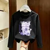 Camiseta de manga comprida para meninas 2026 nova coleção de outono camiseta básica infantil roupa íntima casual top de algodão puro para meninas pequenas início do outono