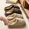 Pantuflas de Algodón Gruesas y Felpudas para Mujer, Otoño/Invierno para Interiores, Antideslizantes, con Más Terciopelo, Cálidas, para Pareja, de Algodón para Hombre