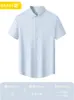 Tecnología Sin Costuras de Seda Helada Refrescante Camisas de Manga Corta para Hombre y Mujer Color Sólido Profesionales de Negocios Camisas Formales Verano