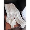 Venta al por mayor desde el fabricante en stock: Pantalones Anchos de Algodón y Lino Blancos para Mujer, Delgados Sueltos con Caída de Cintura Alta Pierna Recta Casuales