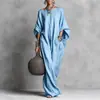 2026 Site Independente Transfronteiriço Amazon Europeu e Americano Moda Casual Primavera e Verão Vestido Solto Batwing de Imitação de Algodão e Linho
