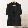 Tamanho grande laranja manga curta pequeno blazer de terno feminino fino verão 2022 gordinha mm200 kg slim casual terno de meia manga
