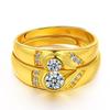 Anillo de Oro Chapado en Oro de Laos Anillo de Pareja Chapado en Oro Anillo de Pareja para Boda para Hombre y Mujer en Forma de Corazón