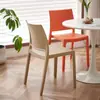 Silla de Plástico con Respaldo, Silla de Comedor para Ocio, Silla de Plástico Moderna Engrosada Simple para el Hogar