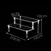 Estante de Exhibición de Cajas Sorpresa de Acrílico Transparente Estante de Almacenamiento Hecho a Mano Estante de Múltiples Capas Trapezoidal Vitrina de Exhibición para Muñecas Bubble Mart
