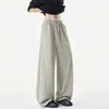 Pantalones deportivos de verano para hombre estilo americano de pierna ancha con caída, pantalones casuales resistentes de pierna recta, ajuste holgado de moda