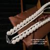 Collar de Perlas Lágrima Blancas Australianas Sirena Burbuja Plata Azul Claro Tahití Doble Capa Cuentas de Concha Marina de Profundidad