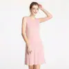 Huaye Verão Vestido Regata de Tricô de Seda Feminino Camisola Comprimento Médio Saia Base de Seda Amora Anágua