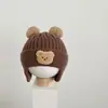 Gorro de Punto Grueso Cálido de Invierno para Bebé Recién Nacido, Gorro Unisex para Bebé, Gorro de Punto con Protección para los Oídos