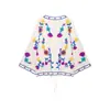 Venta al por mayor transfronteriza 2026 Moda europea y americana versátil casual simple chaqueta holgada con bordado floral de cuello en V para mujer D226465