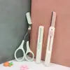 Conjunto Cilíndrico Telescópico para Aparar Sobrancelhas, Lâmina de Sobrancelha de Aço Inoxidável com Micro-Distância, Ferramenta de Beleza, Lâmina Telescópica para Aparar Sobrancelhas, Portátil
