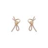 Pendientes coreanos de plata con lazo simple y diamantes, pequeños pendientes con forma de gota, estilo viento dulce, nueva moda 2022