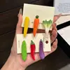 Lindos pasadores divertidos con forma de verdura, pinzas de pico de pato originales para el cabello suelto de las niñas, pasadores laterales versátiles con temática de comida de dibujos animados