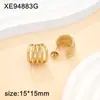 Brincos Geométricos Multicamadas Banhados a Ouro Estilo Europeu e Americano, Brincos de Aço Titânio Modernos e Versáteis, Brincos da Moda para Mulheres