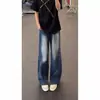 Jeans Rasgados para Hombre, Corte Recto Holgado, Pierna Ancha, Estilo Americano High Street, Marca de Moda, Geniales y Elegantes, con Roturas, Pantalones Largos Ligeramente Acampanados