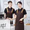 Delantal publicitario impermeable para hostelería, impresión de logo personalizado, para personal de cafetería y tiendas de té con leche, ropa de trabajo para supermercado para mujeres