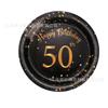 Traje de tema de cumpleaños digital de 50 años Oro Negro Bandeja de Papel de Seda Vaso de Papel Fiesta Fiesta Decoración Fiesta