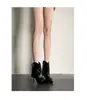 ¡Versión de piel de oveja! Botas de tacón alto de punta fina, botas de pierna ajustada, elegantes botas de estilo francés para mujer, hebilla de cinturón de cuero, botines estilo caballero