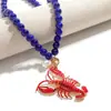 ZA con cadena de clavícula de perlas de cuentas rosa langosta colgante nueva moda collar fresco mujer