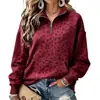 Sudadera con Capucha y Media Cremallera Talla Grande Estampado Animal Clásico Impresión 3D Holgada Casual Moda Sudadera para Mujer