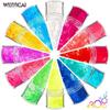 Explosões Transfronteiriças Anel Fluorescente 12 Cor Nail Art Conjunto de Lantejoulas Glitter Pó Matt Wave Dot Nail Art Patch