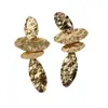 Brincos Europeus e Americanos Transfronteiriços Retrô em Forma de Gota Plissados, Brincos Geométricos Ovais Triangulares Elegantes e de Alta Qualidade para Mulheres