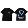 Camiseta Casual Solta de Manga Curta com Estampa de Letras e Ícone Representativo Transfronteiriço para Mulheres e Homens, Exportação