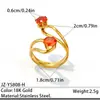 Anillo de acero inoxidable con circonita y diseño hueco, anillo abierto, sensación de lujo ligero y alta gama, anillo para el dedo índice, joyería de titanio de moda para mujer