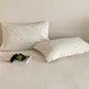 Par de Fundas de Almohada de Algodón Puro, Gasa de Algodón Puro, Anti-Aceite para la Cabeza, Absorbentes de Sudor y Transpirables, para Adultos, Antideslizantes y que no se caen