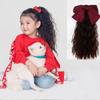 Peluca de Cola de Caballo para Niños Peluca de Lazo para Cabello Rizado Mediano Largo de Niñas Cola de Caballo Cyber Celebrante Corbata Maíz Cola de Caballo Caliente