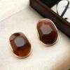 Pendientes de Resina Graduada Vintage Aguja Plateada Otoño e Invierno Pendientes de Lujo Ligero de Alta Gama para Mujer Tachuelas Melard Conservación del Color Dorado Real