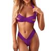 Suministro transfronterizo de Europa y los Estados Unidos comercio exterior ropa interior sexy ropa interior sexy de encaje para mujer cuello halter de dos piezas fabricantes en stock