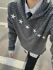 Sudadera con capucha de patrón de estrellas y rayas transfronteriza, una prenda superior elegante y casual de manga larga con colores contrastantes, perfecta para primavera y otoño, y fácil de combinar con varios atuendos.
