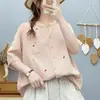 Camisa de Gasa de Algodón de Doble Capa con Cuello en V y Mangas Cortas para Mujer, Verano, Bordado Artístico y Divertido de Pony de Dibujos Animados, Camisa Suave y Amigable con la Piel de Algodón Puro